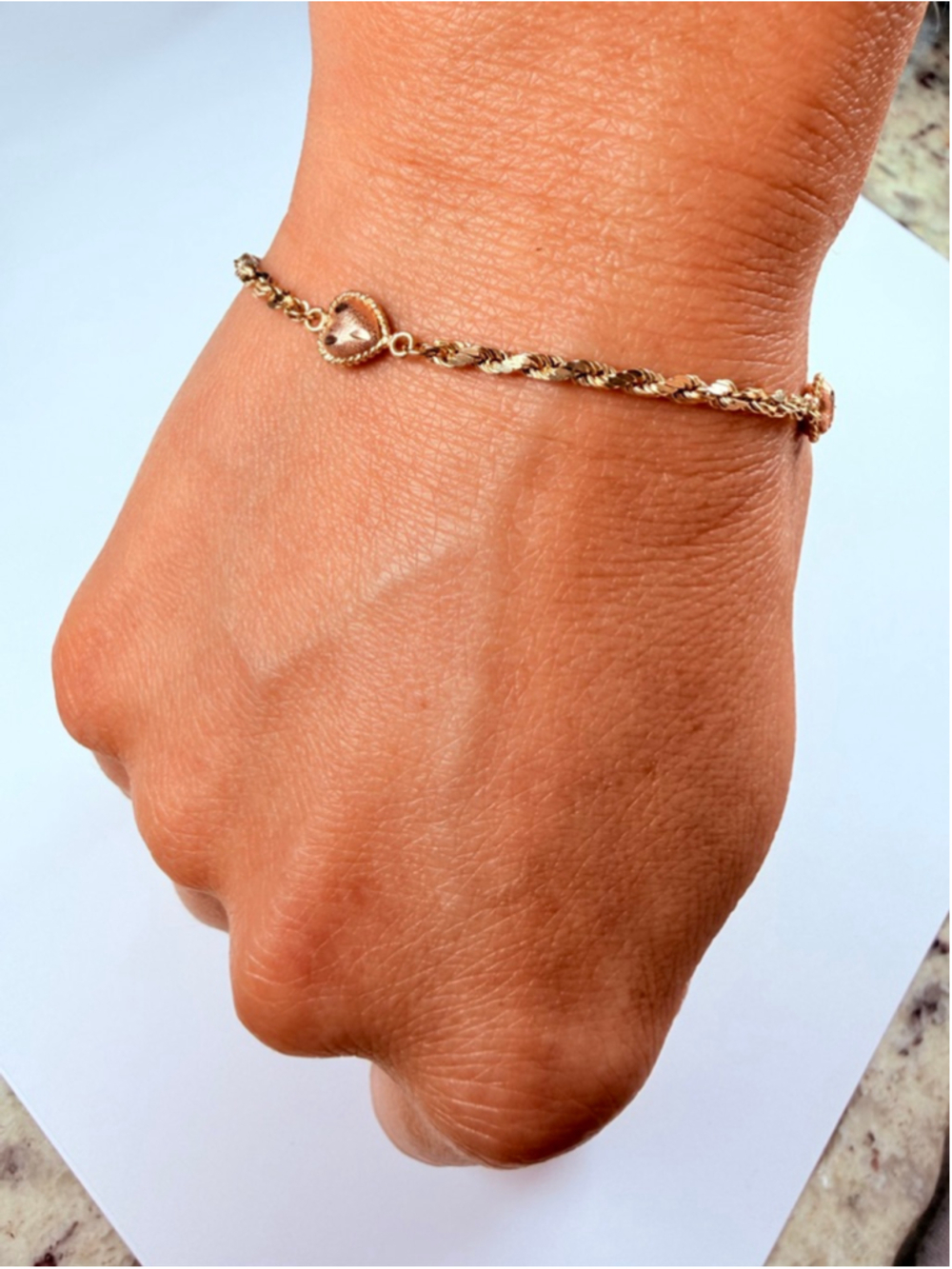 14K Solid Bi Color Gold OroAmerica Hearts Black Hills Style VTG Tennis Bracelet - Picture 4 of 9